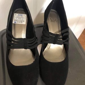 Black Wedged Heels with Straps